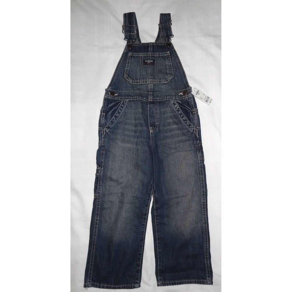 Boys OshKosh One-Piece Brooklyn overall conductor Bib Blue Jeans 18M - Picture 9 of 9